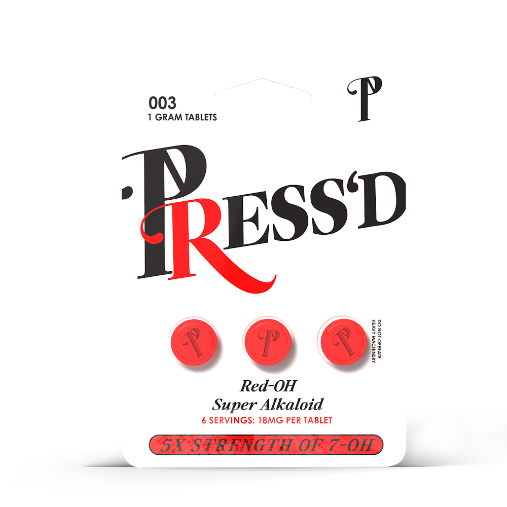 Press'd 7-Hydroxy Kratom Tablets, 3pk Single Red - OH
